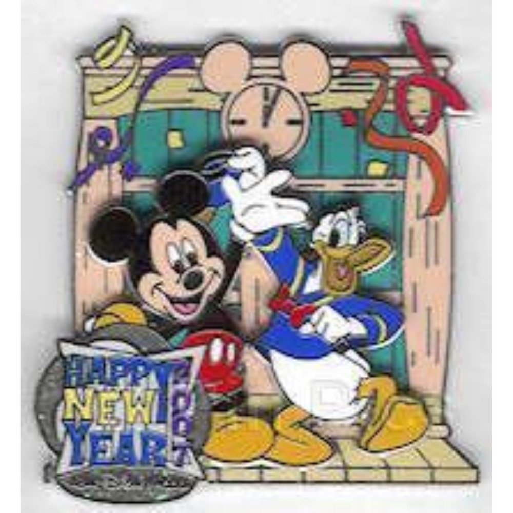 Disney Pin Mickey and Donald Happy New Year 2007 LE 1500 Icon Clock 51597 WDW